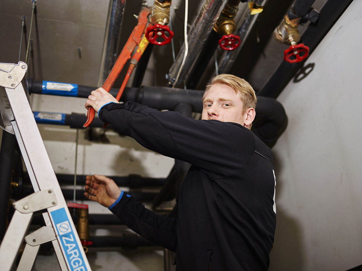 VB-rørlegger i arbeid